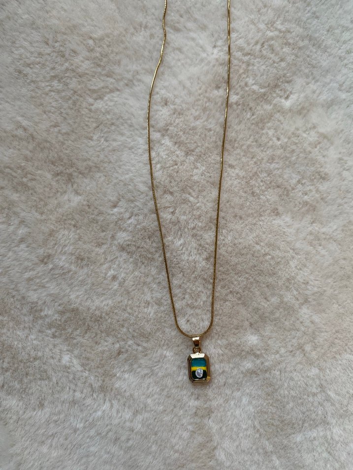 Altın Zincir Detaylı Mini Bohem Kolye - Görsel 2