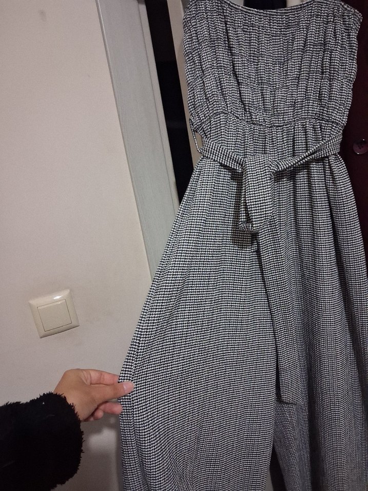 Gri Kareli Pilili tulum - Görsel 2