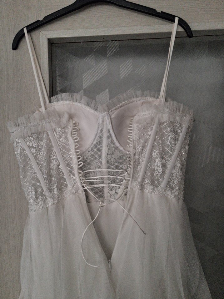 beyaz nişan elbisesi - Görsel 4