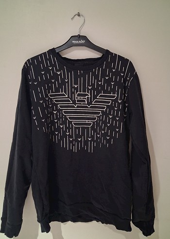 Emporio Armani Armani Siyah Bisiklet Yaka Sweatshirt
