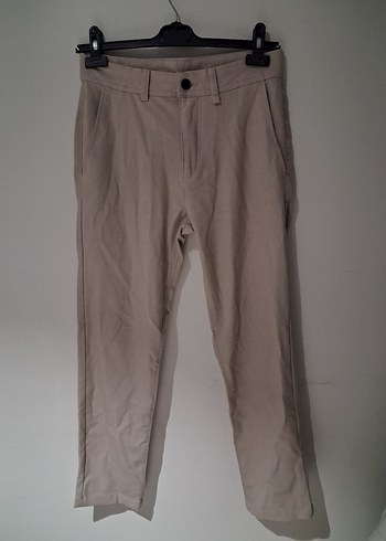Zara Bej Slim Fit Keten Pantolon