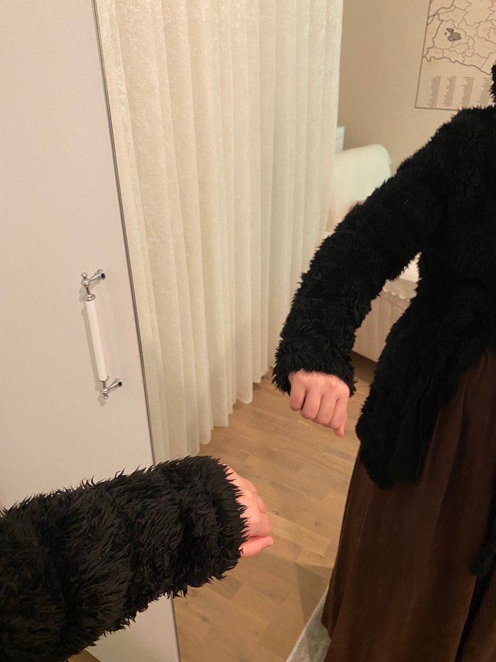 Kürk Siyah Midi Kadın - Görsel 3