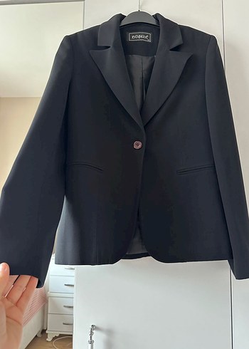 Siyah Düğmeli Kadın Blazer Ceket - Görsel 3