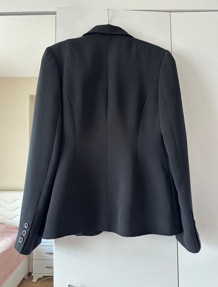 Siyah Düğmeli Kadın Blazer Ceket - Görsel 2