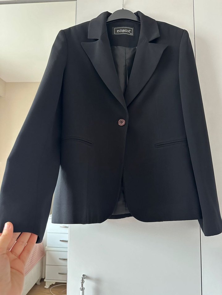 Siyah Düğmeli Kadın Blazer Ceket - Görsel 3