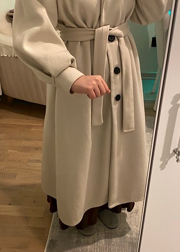 Bej Uzun Kadın Kaban - Görsel 4