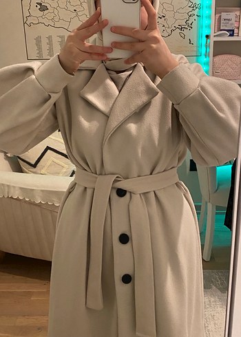 Bej Uzun Kadın Kaban - Görsel 3