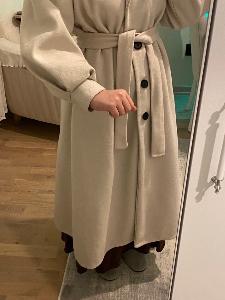 Bej Uzun Kadın Kaban - Görsel 4