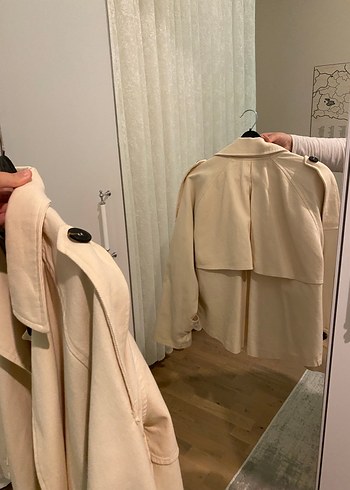 Bej Kadın Midi Trençkot - Görsel 5