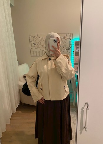 Bej Kadın Midi Trençkot - Görsel 2