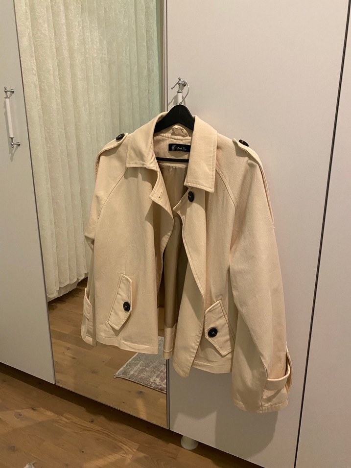 Bej Kadın Midi Trençkot - Görsel 3