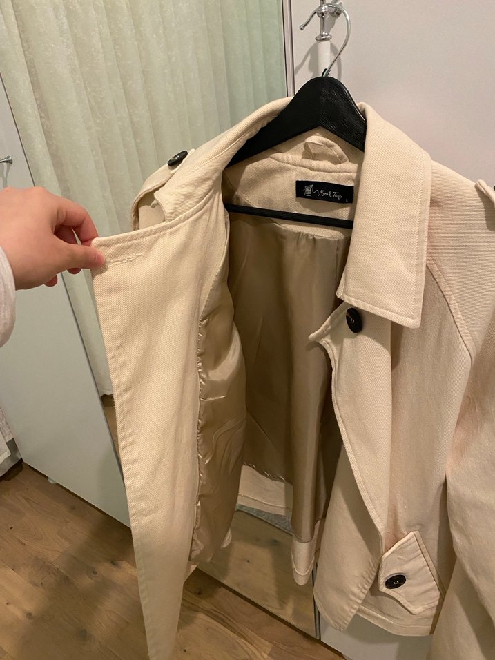 Bej Kadın Midi Trençkot - Görsel 4