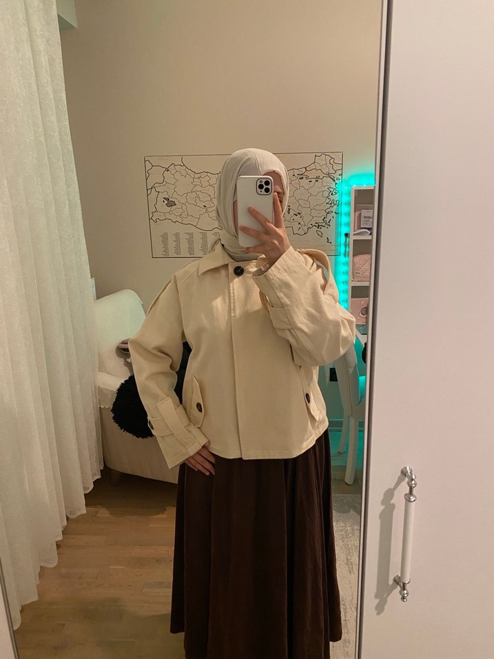 Bej Kadın Midi Trençkot - Görsel 2