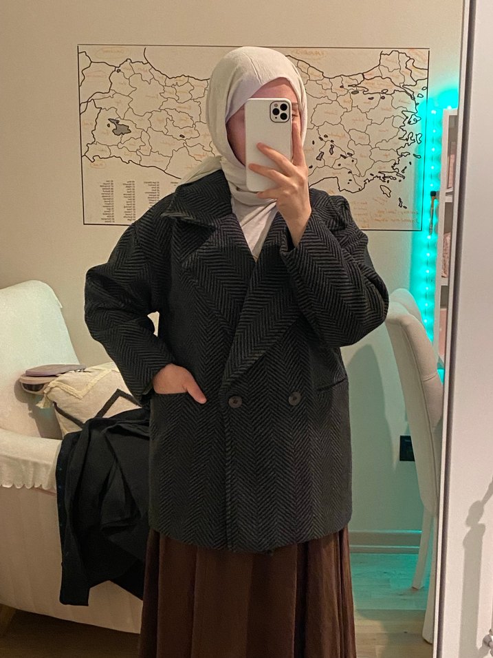 Midi Kadın Yün Kaban Astarlı - Görsel 2