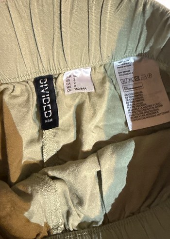 Kadın Haki Yüksek Bel Keten Şort - Görsel 2