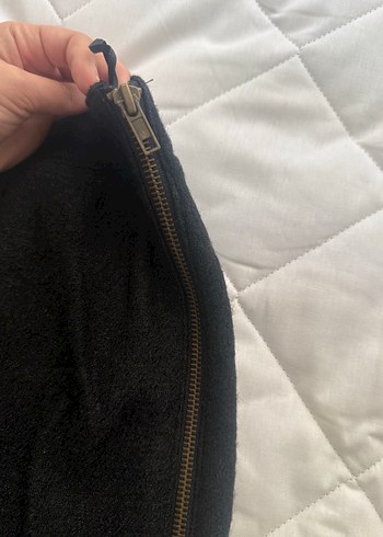 Fermuarlı Siyah Mini Etek - Görsel 2