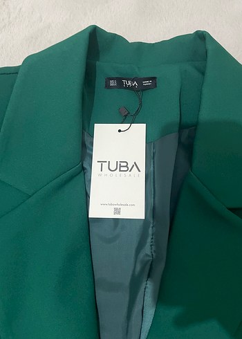TUBA Kadın Yeşil Basic Midi Blazer - Görsel 3