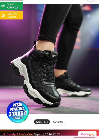 Siyah İnci Bağcıklı Kadın Spor Ayakkabı - Görsel 5