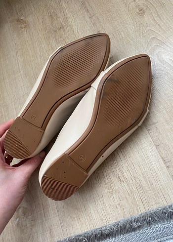 Bej Süet Tokalı Blok Topuklu Kadın Babet - Görsel 5