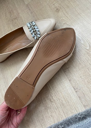 Bej Süet Tokalı Blok Topuklu Kadın Babet - Görsel 4