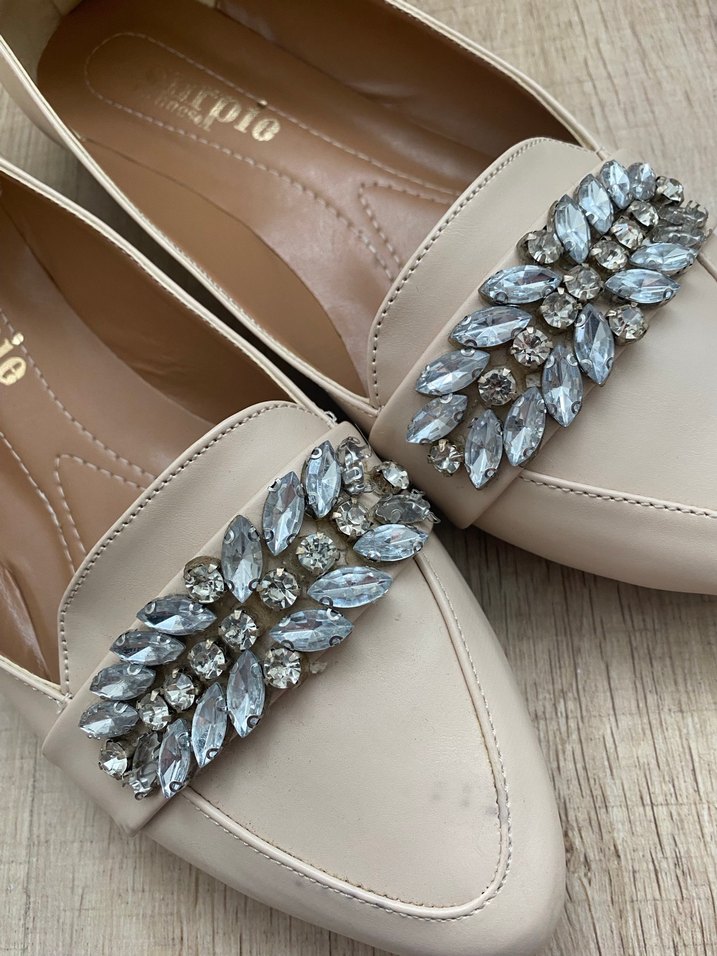 Bej Süet Tokalı Blok Topuklu Kadın Babet - Görsel 2