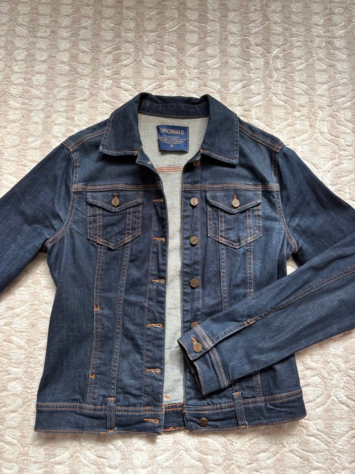 Kadın lacivet Düğmeli Denim Ceket - Görsel 2