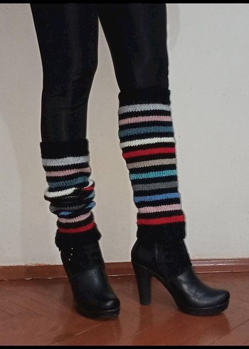 ELİŞİ Çok Renkli Çizgili Örgü Tozluk - Görsel 2