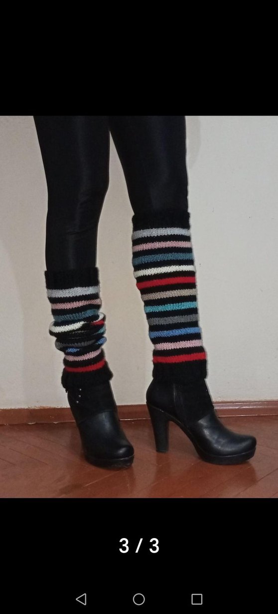 ELİŞİ Çok Renkli Çizgili Örgü Tozluk - Görsel 2