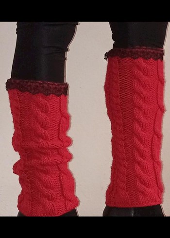 ELİŞİ Kırmızı Örgü tozluk - Görsel 2