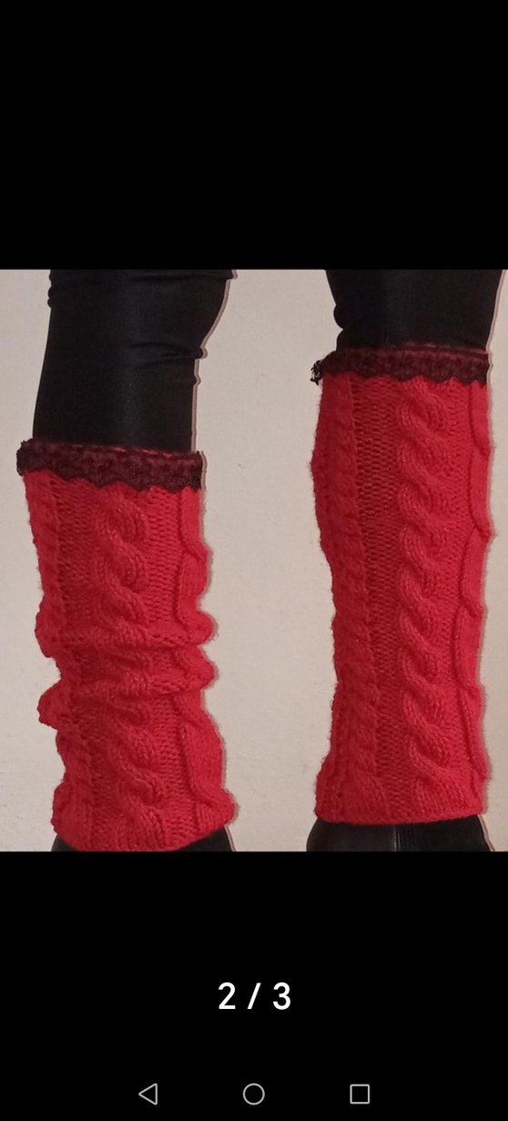 ELİŞİ Kırmızı Örgü tozluk - Görsel 2