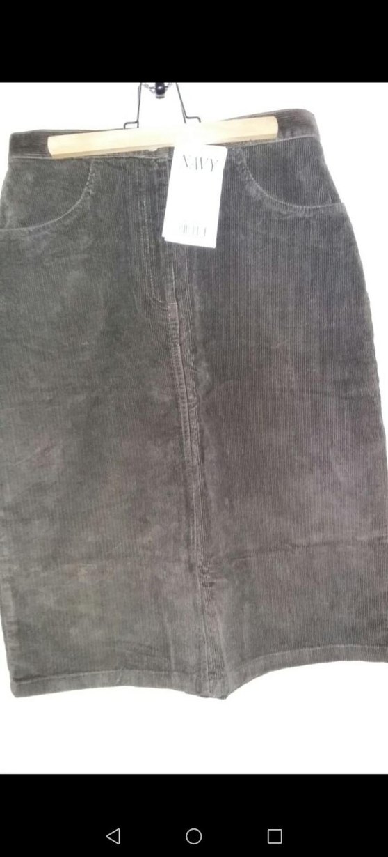 NAVY Marka Haki Kadife Midi Etek - Görsel 3