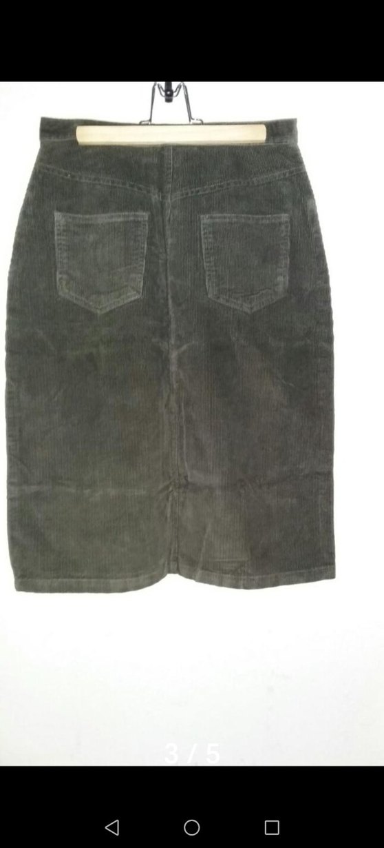 NAVY Marka Haki Kadife Midi Etek - Görsel 2