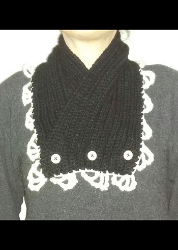 Elişi Tasarım Örgü Gotik Kadın Eldiven-kaşkol takım - Görsel 3