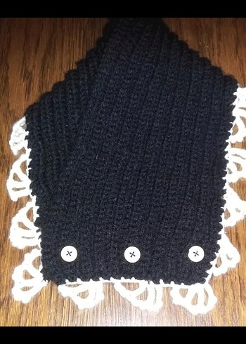 Elişi Tasarım Örgü Gotik Kadın Eldiven-kaşkol takım - Görsel 2