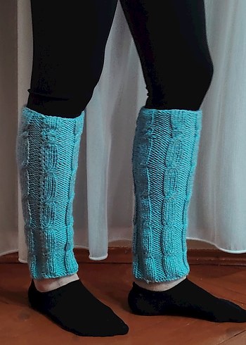 Bohem Tarz Turkuaz Örgü Kadın Tozluk - Görsel 3