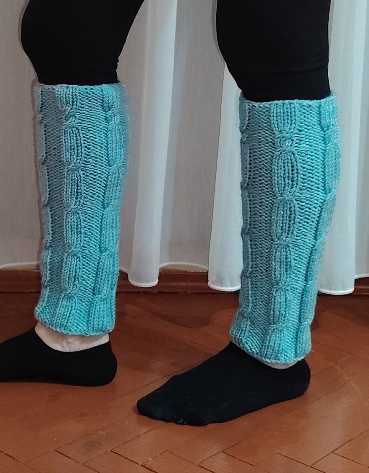 Bohem Tarz Turkuaz Örgü Kadın Tozluk - Görsel 2