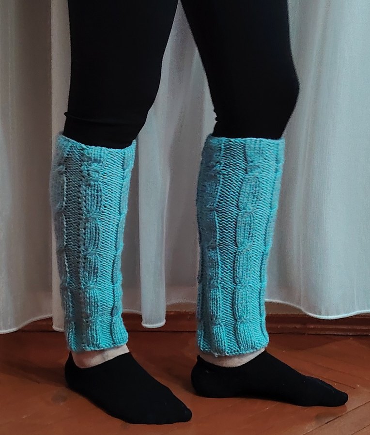 Bohem Tarz Turkuaz Örgü Kadın Tozluk - Görsel 3