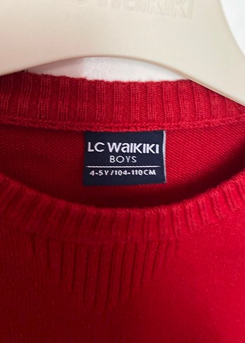 Kırmızı Örgü Kadın Yün Kazak - Görsel 5