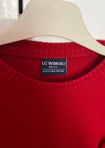 Kırmızı Örgü Kadın Yün Kazak - Görsel 4