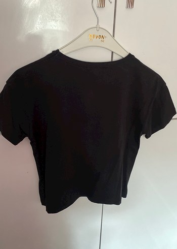 Siyah Baskılı Kısa Tişört - Görsel 2