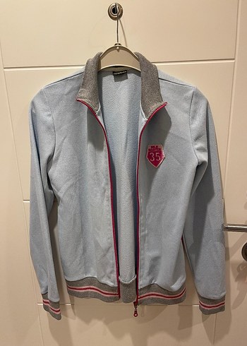 Mavi Fermuarlı Midi Boy Kadın Polar Ceket - Görsel 3