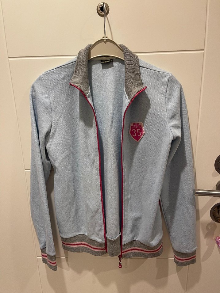 Mavi Fermuarlı Midi Boy Kadın Polar Ceket - Görsel 3