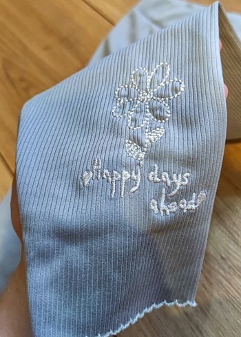 Nakışlı Gri Kız Çocuk Tayt - Görsel 2