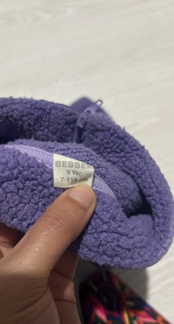 Çoçuk  Mor Fermuarlı Polar hırka - Görsel 4