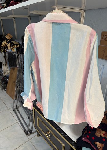 Pastel Renkli Mini Tie-Dye Kadın Gömlek - Görsel 2