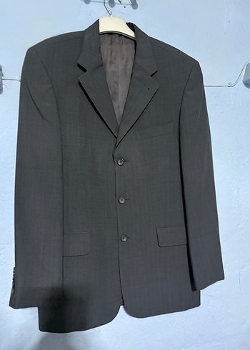 Gri Erkek Ceket Notch Yaka Düğmeli - Görsel 2