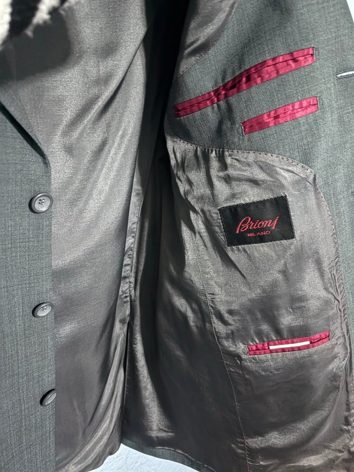 Gri Erkek Ceket Notch Yaka Düğmeli - Görsel 5