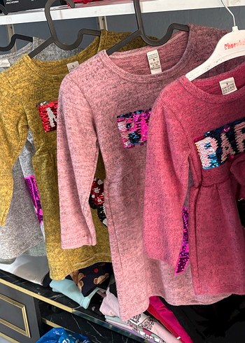 Gri Minnie Baskılı Triko Kız Elbise - Görsel 2