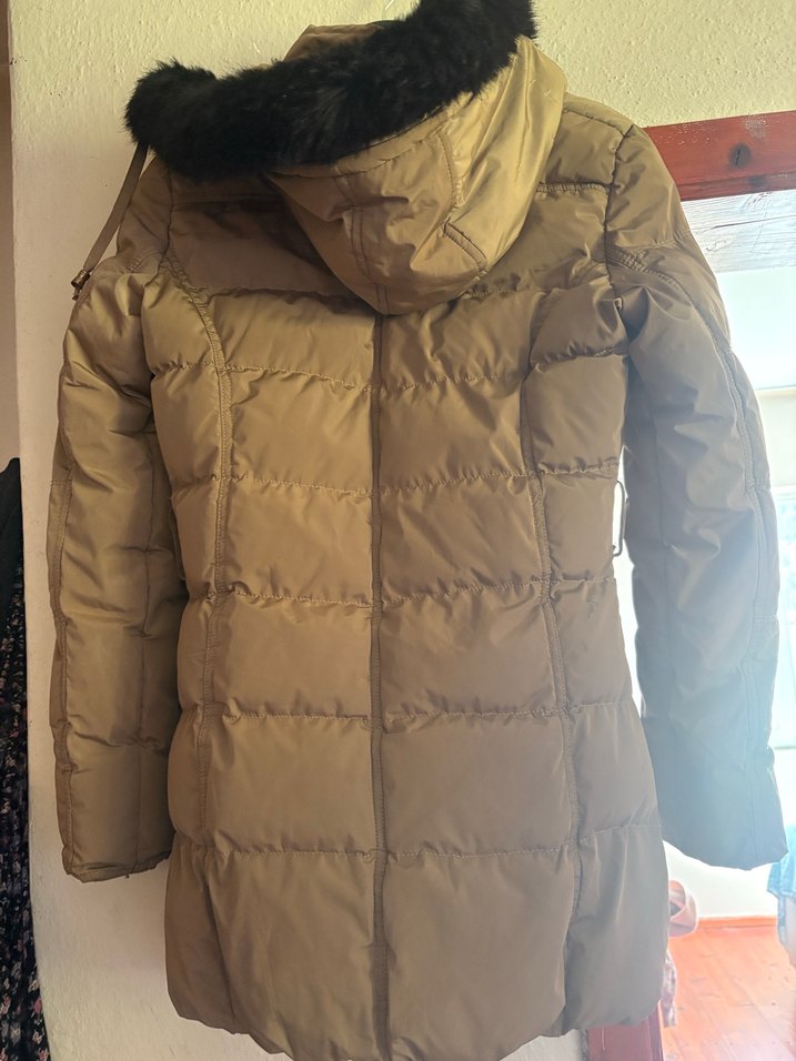 Kürklü Bej Kadın Kışlık Mont - Görsel 2