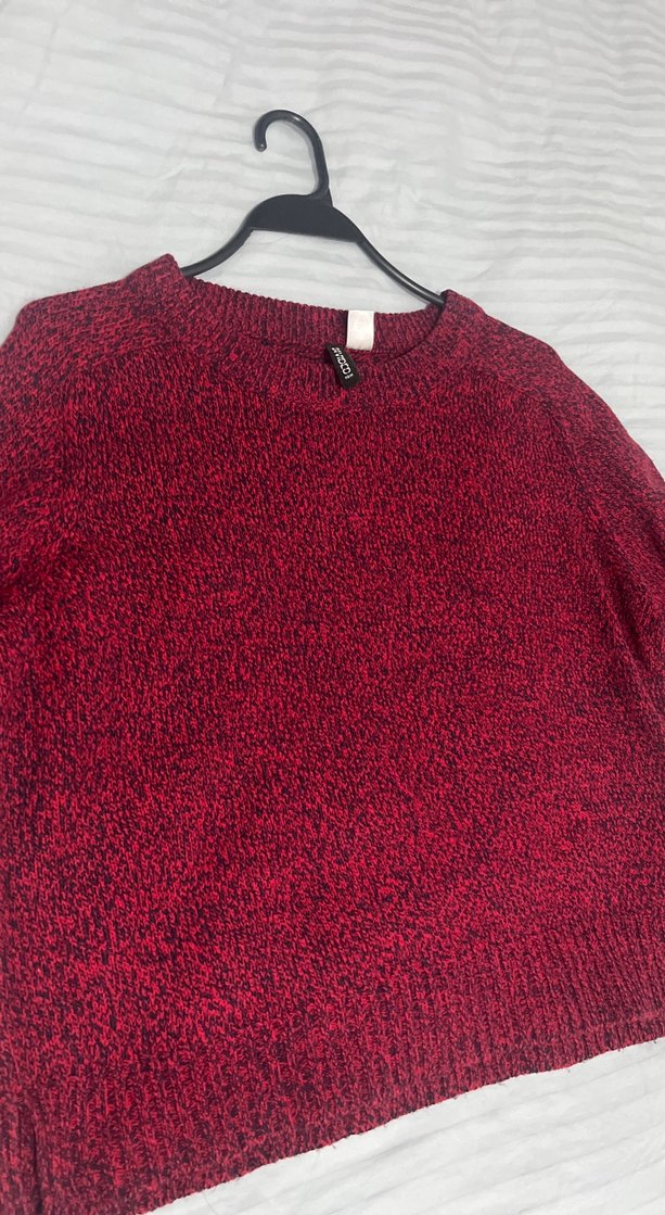 Bordo Kadın Triko Salaş Kazak - Görsel 2